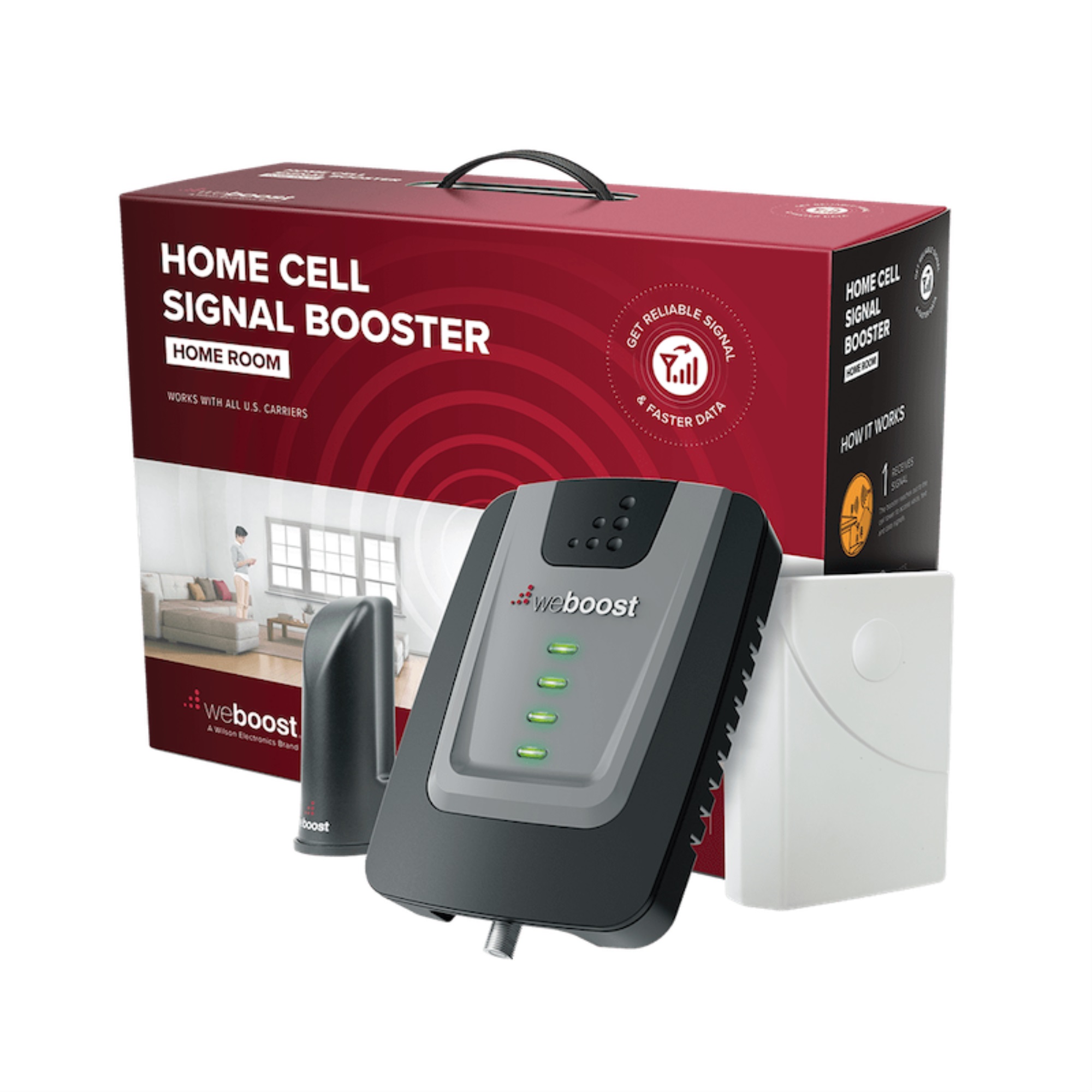 weBoost Home Room, Cell Phone Signal Booster Kit for 1 Room, Boosts 4G LTE & 5G for all U.S. Carriers, FCC Approved (Model 472120) - image 1 of 8