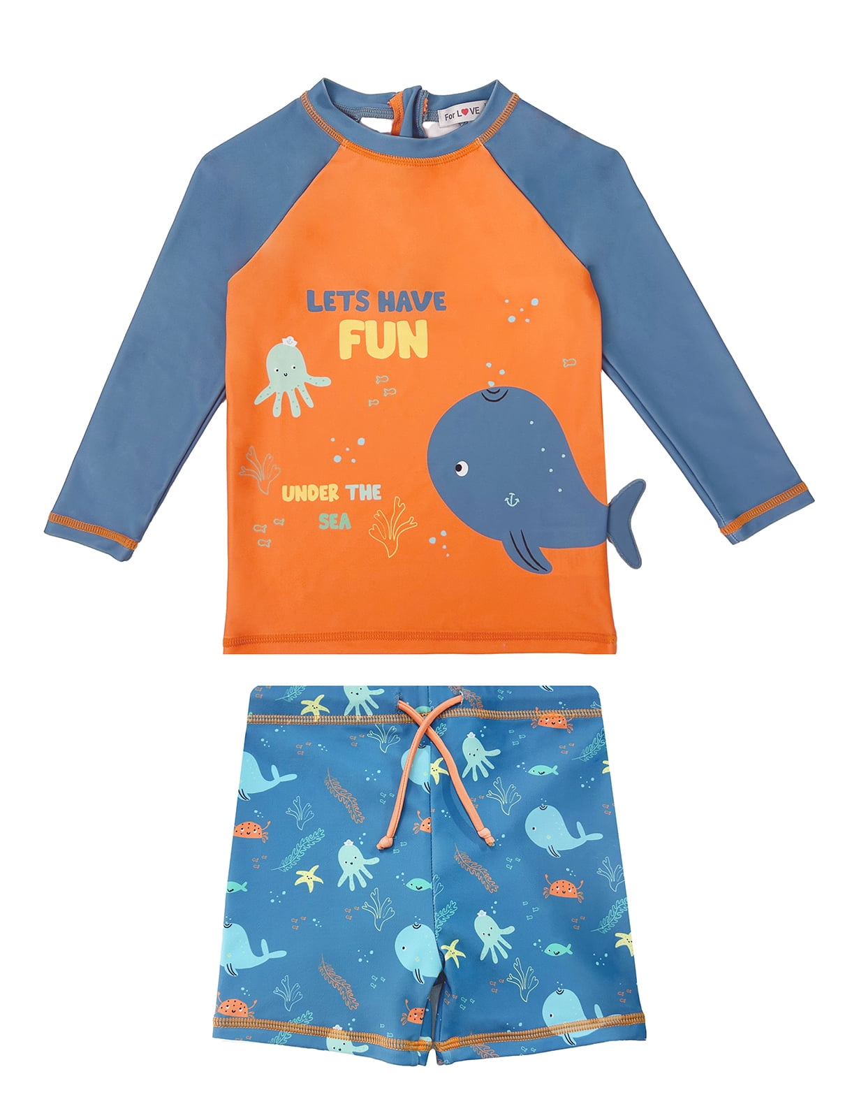 Fun Under the Sun: Long Sleeve Marine Life Toddler Swimsuit
