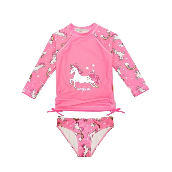 weVSwe Baby Girl Swimsuit UPF 50+ Rash Guard 2 Pieces Set Sizes 2-10