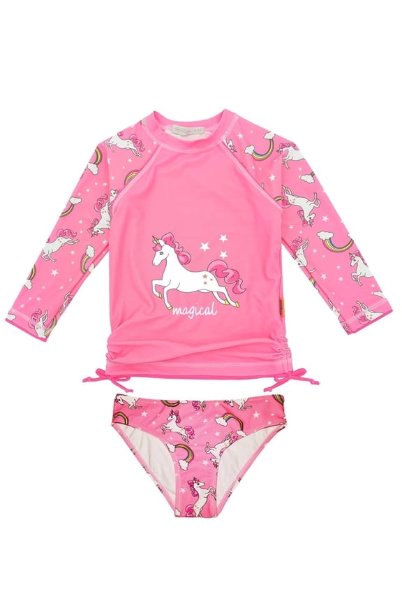Baby Girl Swimsuit UPF 50+ Rash Guard 2 Pieces Set Sizes 2-10