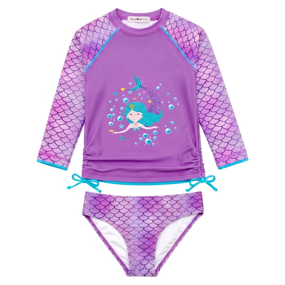 weVSwe Baby Girl Swimsuit UPF 50+ Rash Guard 2 Pieces Set Sizes 2-10