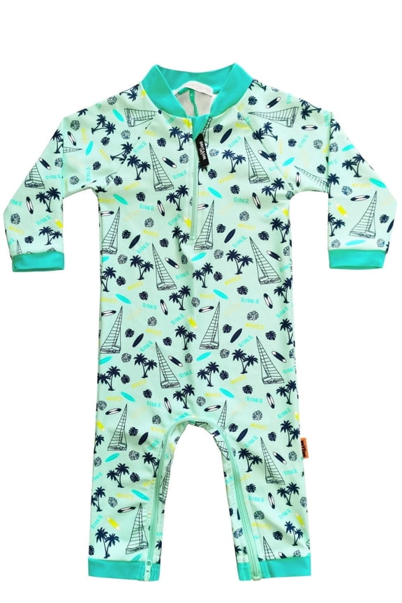 Toddler Boy Swimsuit 0-3Years -UPF 50+ Rash Guard Baby Swimsuit with Crotch Zipper kids swimsuits