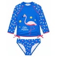 thumbnail image 1 of weVSwe Girls Rash Guard Swimsuit Rare Hem Cuffs Bathing Suit UPF 50+ Protection 2T, 1 of 7