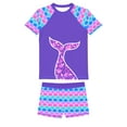 thumbnail image 1 of weVSwe Girls Rash Guard Swimsuit Rare Hem Cuffs Bathing Suit UPF 50+ Protection, 1 of 7
