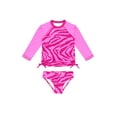 thumbnail image 1 of weVSwe Girls Rash Guard Swimsuit Rare Hem Cuffs Bathing Suit UPF 50+ Protection, 1 of 6