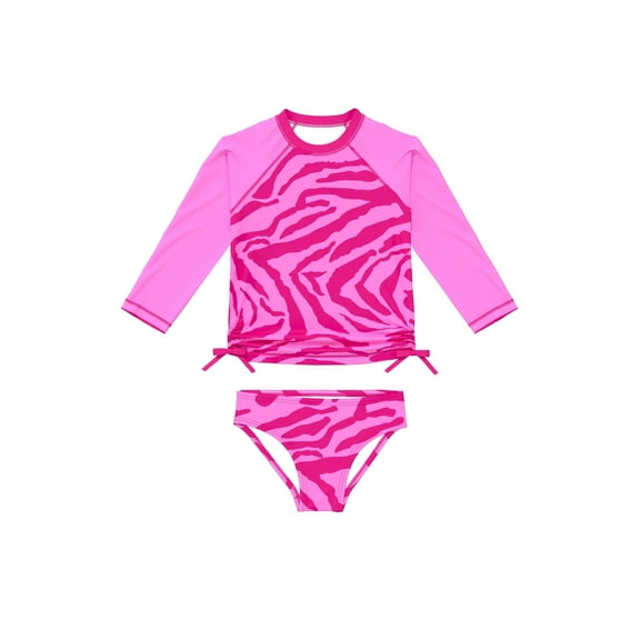 weVSwe Girls Rash Guard Swimsuit Rare Hem Cuffs Bathing Suit UPF 50  Protection