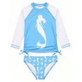thumbnail image 1 of weVSwe Girls Rash Guard Swimsuit Rare Hem Cuffs Bathing Suit UPF 50+ Protection, 1 of 6