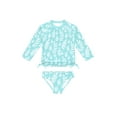 thumbnail image 1 of weVSwe Girls Rash Guard Swimsuit Rare Hem Cuffs Bathing Suit UPF 50+ Protection, 1 of 6