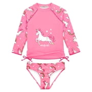 weVSwe Rash Guard Swimsuit Set Baby Girls, 2-Piece Set, Sizes 2-10