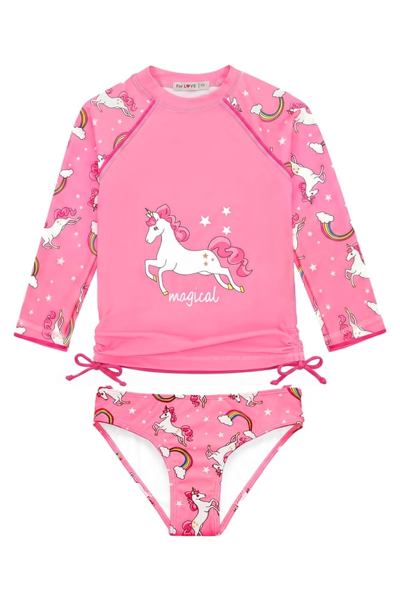 Swimsuit for Baby Girls 2-10 Years - UPF 50+ Sun Protection Baby Rash Guard Swimswear