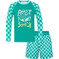 thumbnail image 1 of weVSwe Toddler Boys UPF 50+ 2PC Rash Guard Set Swim Trunks Long Sleeve Swimsuits, 1 of 6