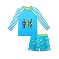 thumbnail image 1 of weVSwe Toddler Boys UPF 50+ 2PC Rash Guard Set Swim Trunks Long Sleeve Swimsuits, 1 of 8