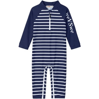 weVSwe Toddler Boy Swimsuit 0-3Years -UPF 50+ Rash Guard Baby Swimsuit with Crotch Zipper kids swimsuits