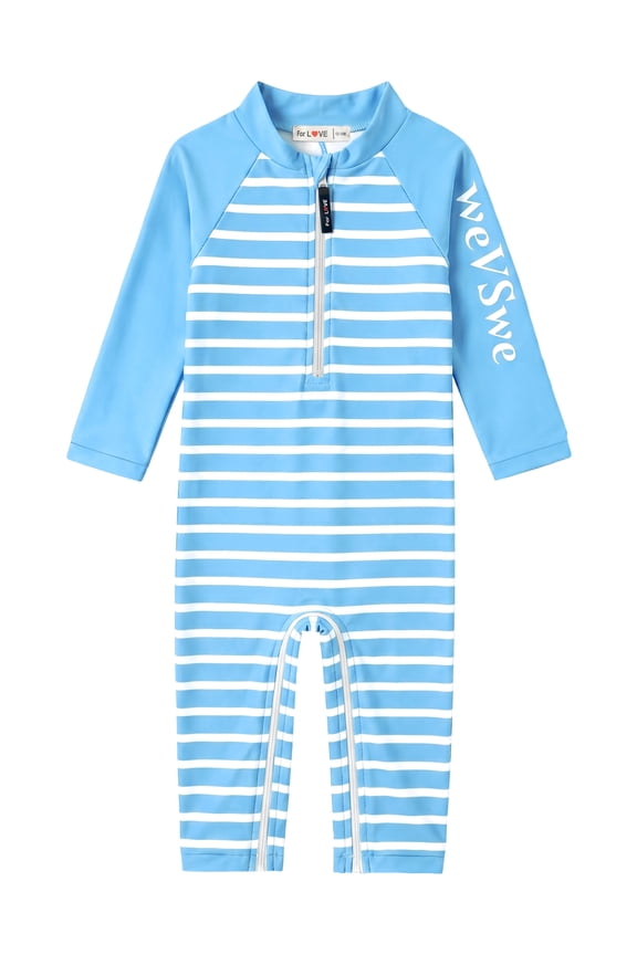 Toddler Boy Swimsuit 0-3Years -UPF 50+ Rash Guard Baby Swimsuit with Crotch Zipper kids swimsuits