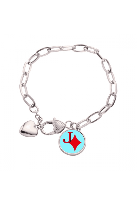 wealth jack  j poker Heart Chain Bracelet Jewelry Charm Fashion