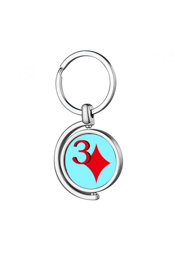 wealth jupiter 3 poker Rotating Keychain Metal Keyring Holder