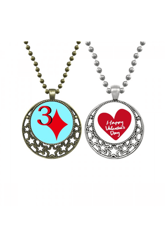 wealth jupiter 3 poker pendant necklace mens womens valentine chain
