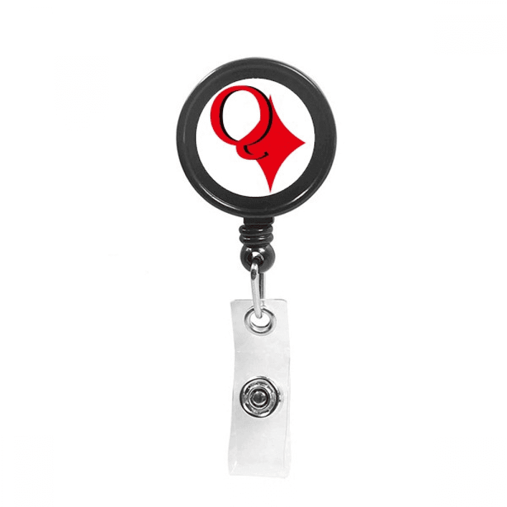 wealth queen  q poker Retractable Keychain Badge Holder ID Badge