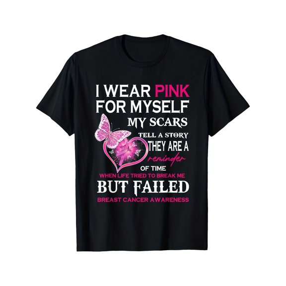 wear pink for for my scars but failed breast tee t shirt man short sleeve crew neck ultra soft breathable moisture wicking casual comfortable top streetwear fash