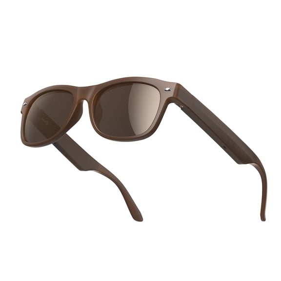 WeariQ Bluetooth Open-Ear Smart Glasses Brown Audio Sunglasses Brown Polarized Lenses, 10-Hour Playtime, Hands-Free Calls & Music