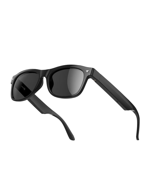 Smart Audio Glasses Large frame Plus Size with Polarized HD Lenses, Touch Control Open-Ear Speakers for Music & Calls, 10H Play Time Water Resistance for Outdoor Activities, Idea Gift