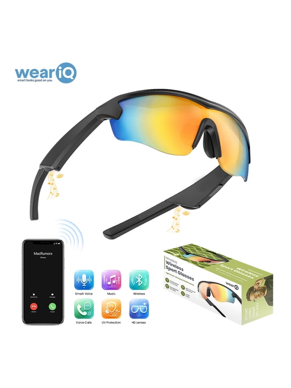 Sports Smart Glasses Bluetooth 6.0 Audio Sunglasses with Open-Ear Speakers, Hands-Free Calls, Music Streaming, UV Protection, 5-Hour Playtime
