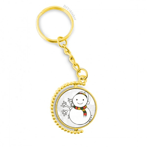weather snowman snowflake illustration metal connector key chain  accessory en keyholder