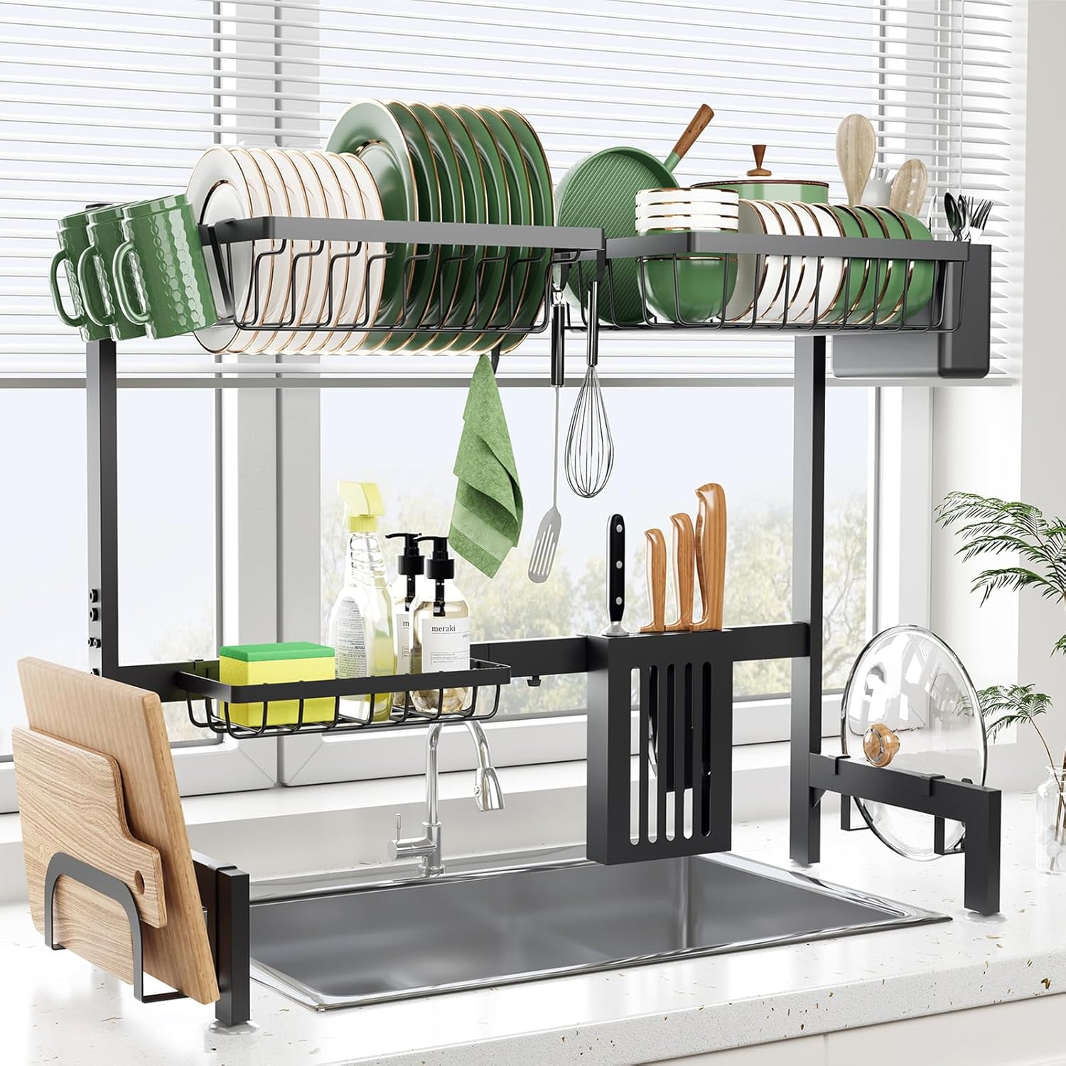 wecgfvo Over The Sink Dish Drainer Drying Rack Stainless Steel Dish ...