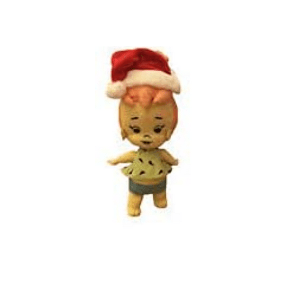 wed Pebbles Flintstones 15 Santa Hat Plush Doll Hanna Barbera Holiday Christmas New