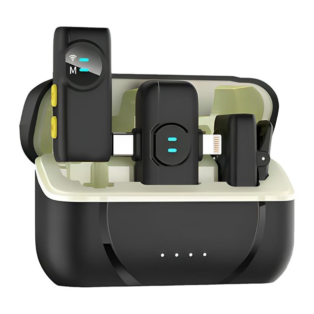 wedaniya 2 Pack Wireless Lavalier Microphone for iPhone Andriod with