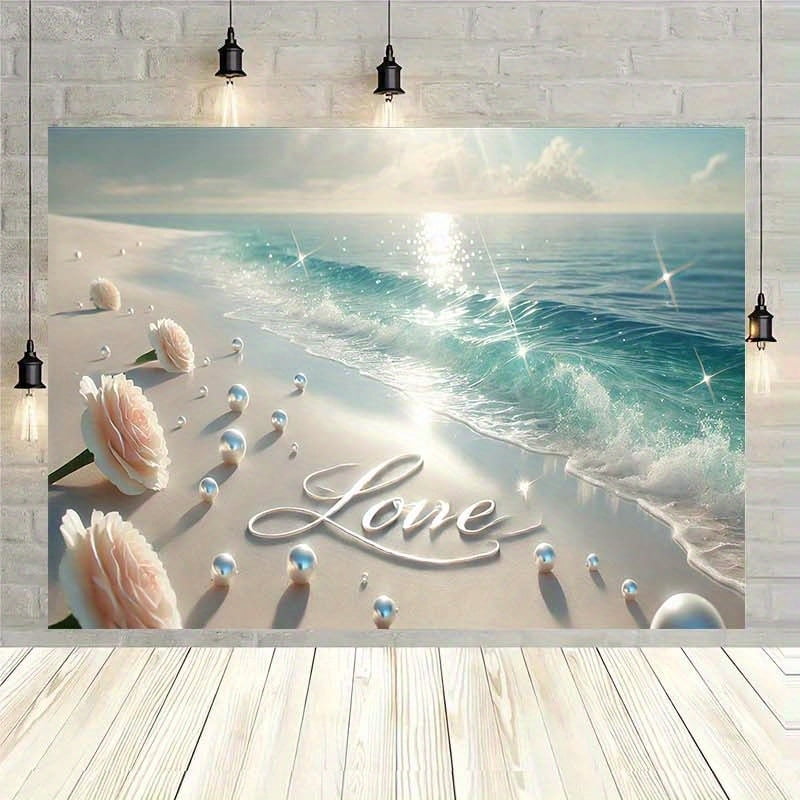 A wedding on the Pearl Coast Backdrop wall hanging fabric, backdrop ...