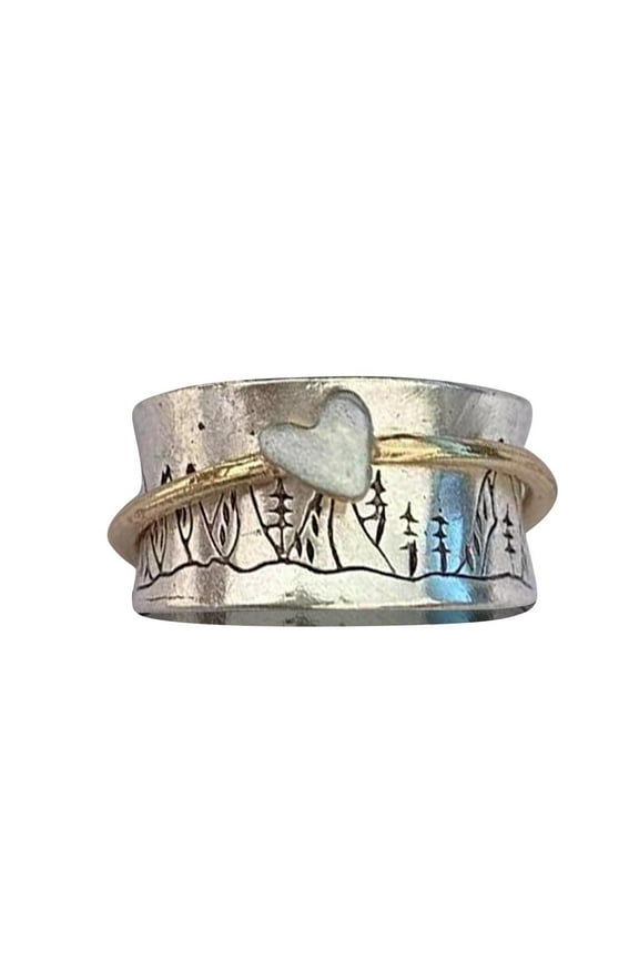 wedding bands for couples Anxiety Relief Rings Titanium Steel letter promise Rings for Women Silver Men's Wedding Rings Women's Band Rings Comfort Fit Graduation birthday gifts #01 A,9