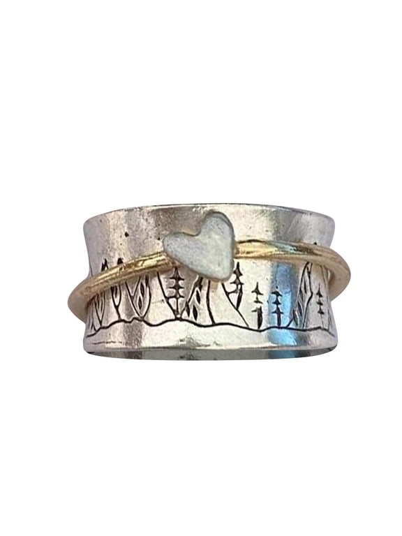 wedding bands for couples Anxiety Relief Rings Titanium Steel letter promise Rings for Women Silver Men's Wedding Rings Women's Band Rings Comfort Fit Graduation birthday gifts #01 A,9