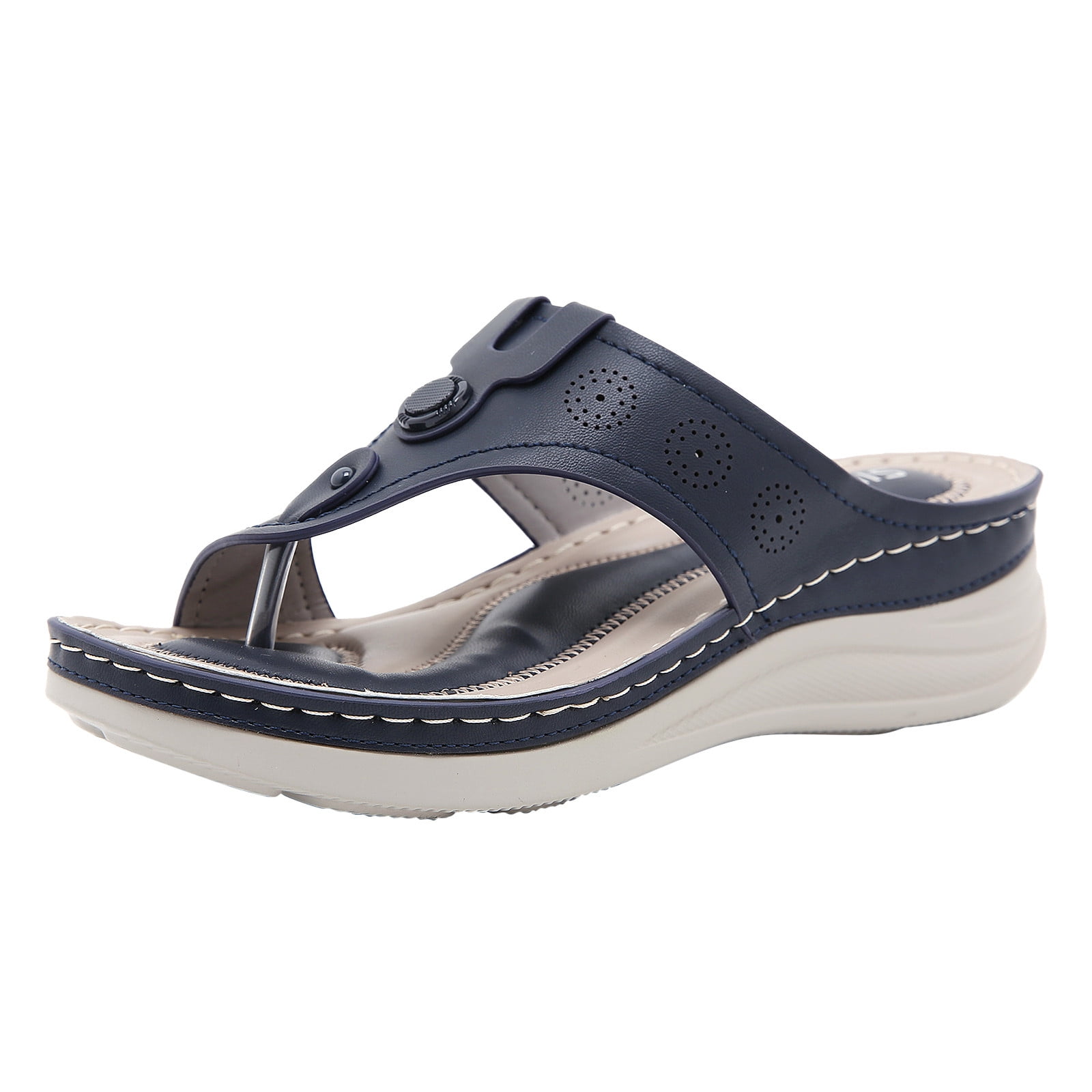 wedge sandals for women dressy Summer Casual Flip Flops Comfy Non-Slip Orthopedic Walking Thongs Slide Flat Sandals - Walmart.com
