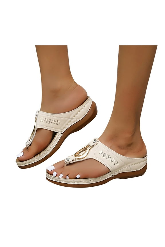 wedges sandals for women Platform Flat Sandals Two Strap Slide Sandals Open Toe
