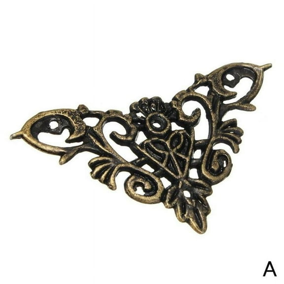weeee 4 Pcs Corner Protector Vintage Metal Book Corner Protector Furniture Decorative Edge Cover Album Corner Decorative Protector Cover C1Q5