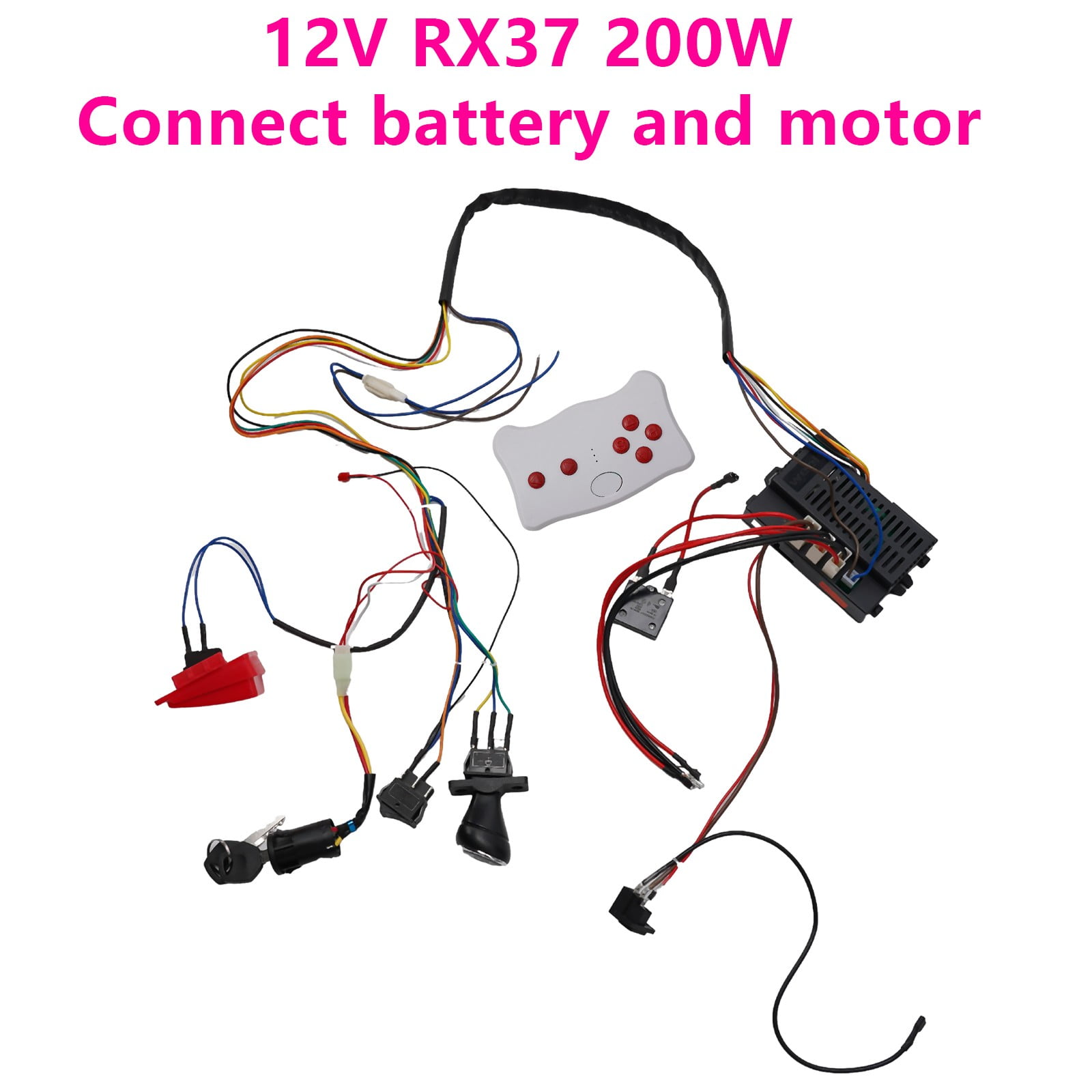 Children Electric Car Diy Modified Wires And Switch Kit,wth 12V