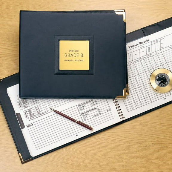 weems & plath boat log book leather cover