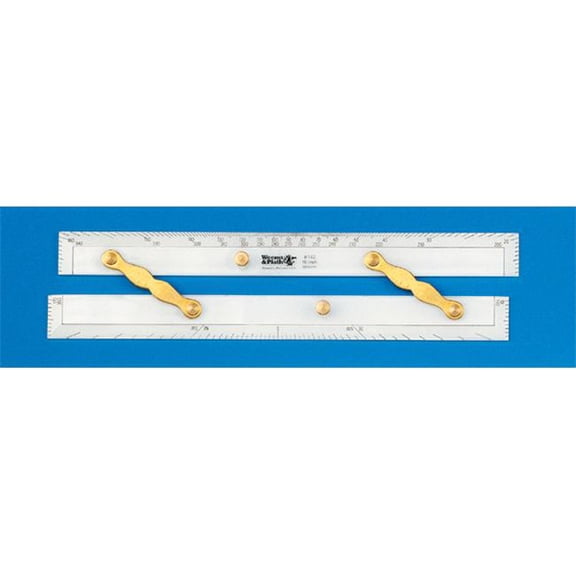 weems & plath marine navigation brass parallel ruler (parallel arms, 15-inch)
