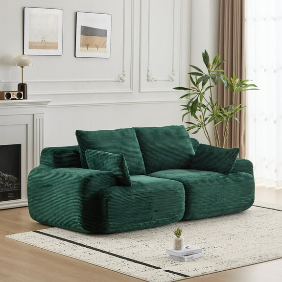 weetoo Memory Foam Sofa Corduroy Loveseat Large Modular Sectional Couch for Living Room