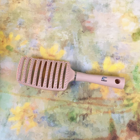 wefaner Hair brushes  Curved ventilation design for quick drying and painless styling (pink)