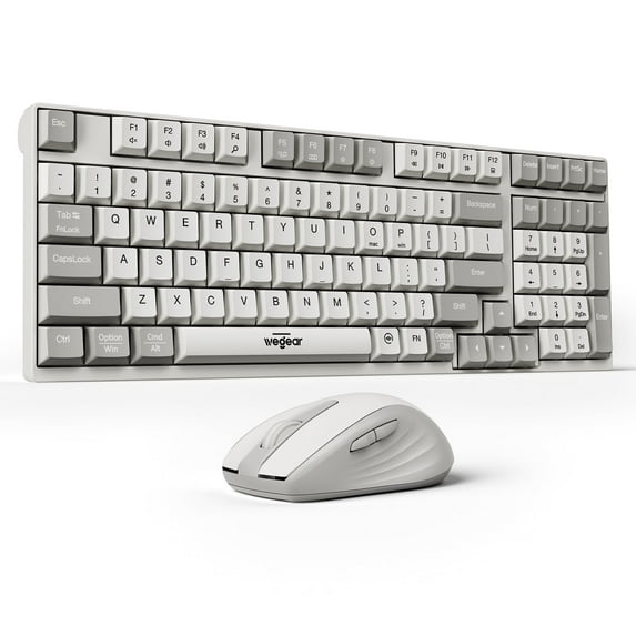 2.4G Wireless Keyboard and Mouse Combo,Compact Full-Size (98 Keys) Keyboard,Silent Touch ,6-Button & 3-DPI Quiet Wireless Mouse,Portable Kit for Windows Computer PC Mac OS Laptop