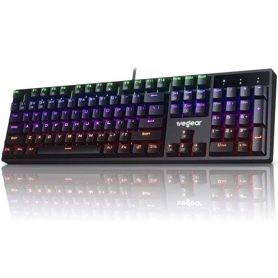 wegear Portable Mechanical Gaming Keyboard RGB Backlit wired Keyboard for Windows Laptop PC