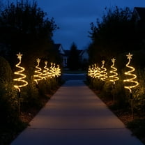 weibbin 1 to 3 Christmas Solar Tree Lights Outdoor Garden Pathway Warm White Color Holiday Decoration