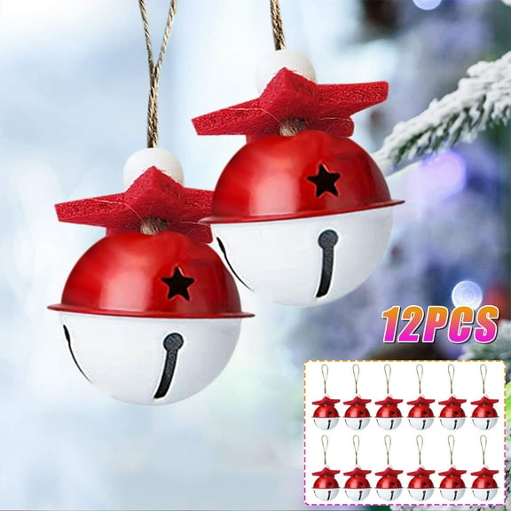 weibbin 12pcs Jingle Bells 1.57in/4cm Craft Bells for Christmas Party, Xmas Tree, Wreath Ornaments & Holiday DIY Decorations