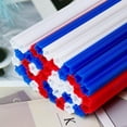 thumbnail image 1 of weibbin 1PC Star-Shaped Plastic Straws Disposable Reusable Patriotic Drinking Straws Party Decor, 1 of 7