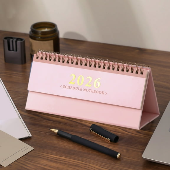 weibbin 2026 Desk Calendar, Standing Flip Monthly Calendar Stand Up Desk Calendar Planner Organizer Scheduler Thick Paper Twin-Wire Binding Simple Notepad for Home Office New Year Decorations