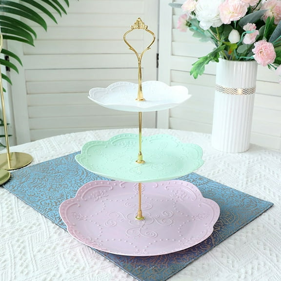 weibbin 3-Tier Cupcake Stand, Plastic Dessert Tower for Parties, Weddings & Events