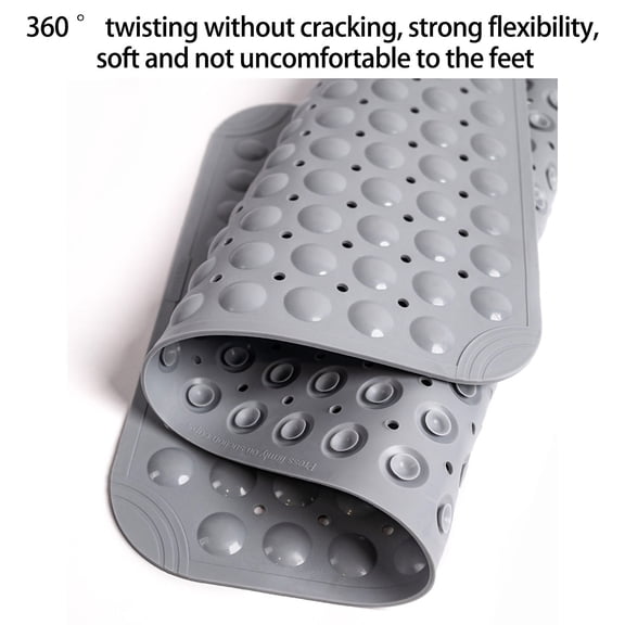 weibbin Bath Tub Shower Mat Non Slip, Bathtub Floor Liner Mats for Inside Shower Bathroom, Suction Cups and Drain Holes for Feet Scrubbing, Machine Washable, Soft on Feet, 19x19in