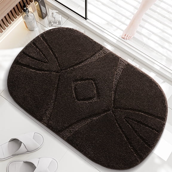 weibbin Bathroom Mat Soft Absorbent Microfiber Bath Mat for Bathroom, Non Slip Washable Bath Rug 23.6x15.7x0.07 in